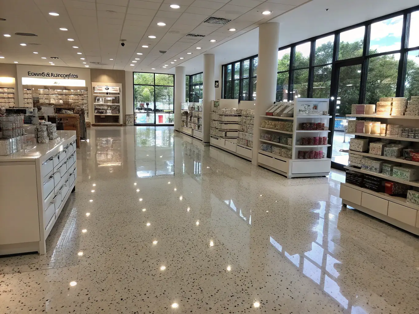 A clean and well-organized retail store with customers browsing merchandise, highlighting the importance of a pristine shopping environment for customer satisfaction.